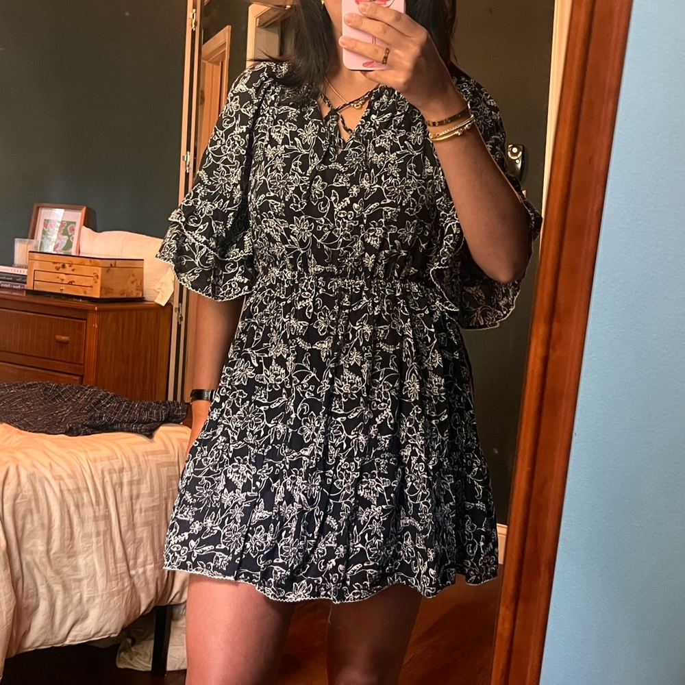 Parker Lindsay Dress Black Aurora Floral